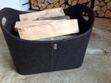 Großer Filzkorb Tirol aus grauem Filz mit Griff 58 x 40 x 36 cm - 2