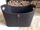 Großer Filzkorb Tirol aus grauem Filz mit Griff 58 x 40 x 36 cm - 3