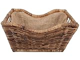 Adam Schmidt Feuerholzkorb mit Ausschlag Rattan braun 60x38x31cm - 2