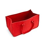 Kaminholztasche aus Filz rot - 2