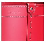 TONDA Leder Holzkorb Rot mit 4 gummierten Räder - 6